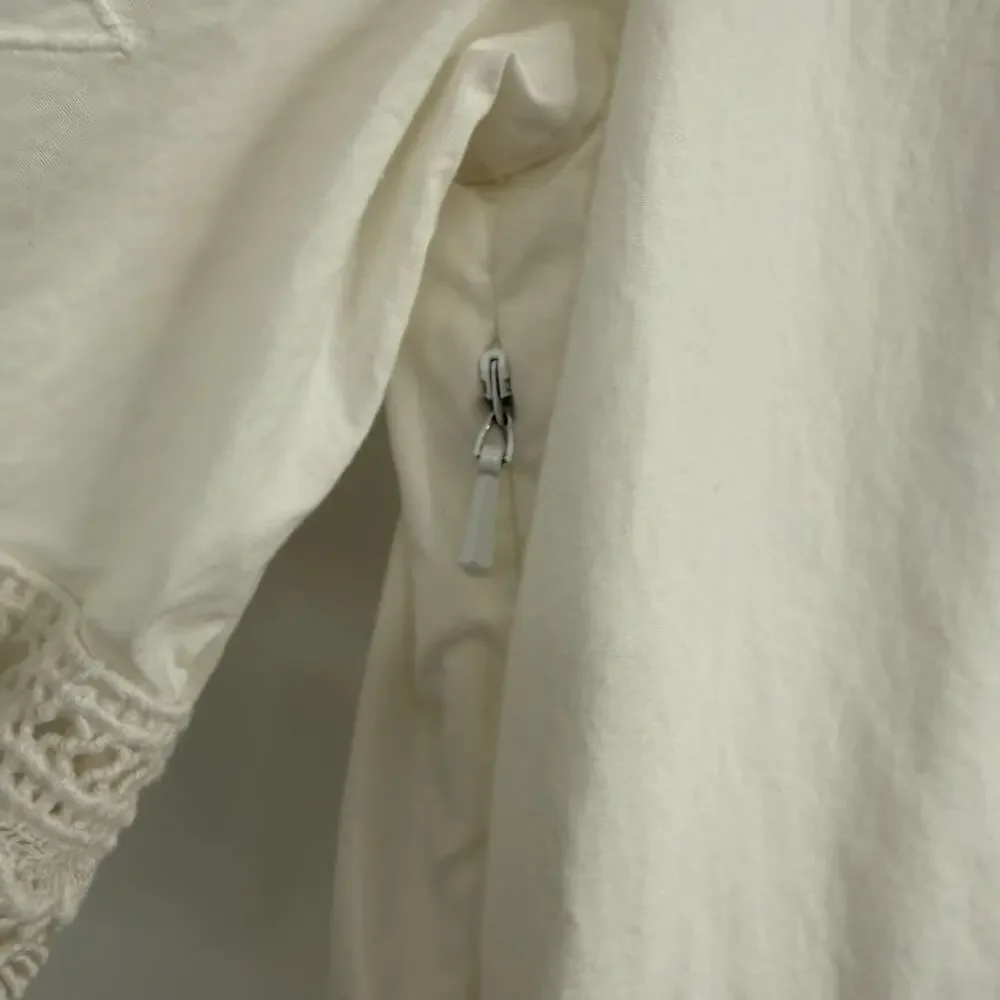 Tory Burch Cotton Lace Trimmed Larissai Dress Womens Sz 4 White Short Sleeve